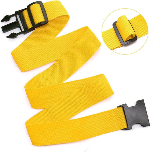 4Pack Luggage Straps for Suitcases, Travel Connector for Carry On Bag, Add Bag to Connect Two Suitcases, Adjustable Belt Attachment Accessories for Connect Your 3 Luggages, Yellow