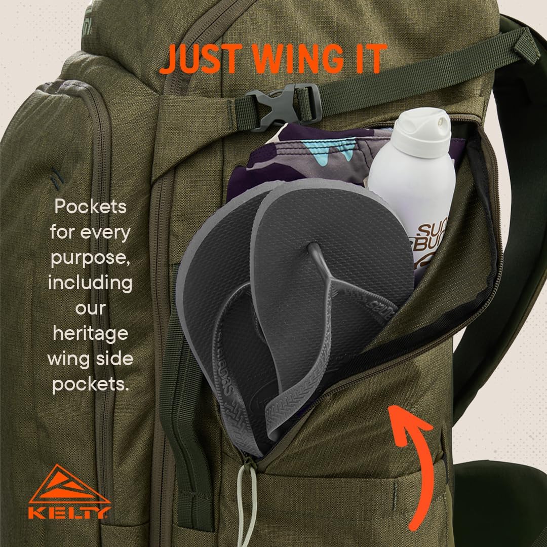 Kelty | Redwing Traveler Backpacks, Travel Pack for Adventure Travel | Burnt Olive & Black