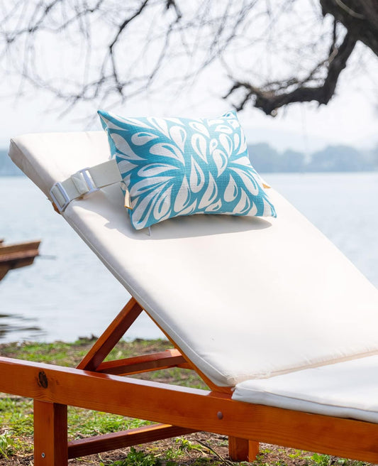 Adirondack Chair Head Resting Pillow&Cushion, Outdoor Waterproof Patio Decorative Pillows with Insert for Lounge Chaise Beach Chair Neck Support 2 Pack Size 11”*16” Lake Blue
