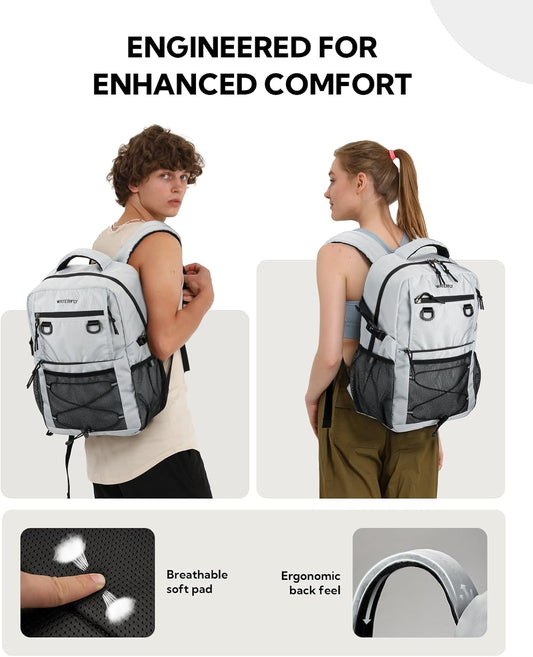 WATERFLY Travel Hiking Casual Backpack: 22L Lightweight Everyday Outdoor City Daypack College Bookbag for Woman Man
