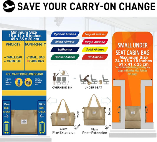 Travel Duffel Bag, Sports Tote Gym Bag, Shoulder Weekender Overnight Bag for Women