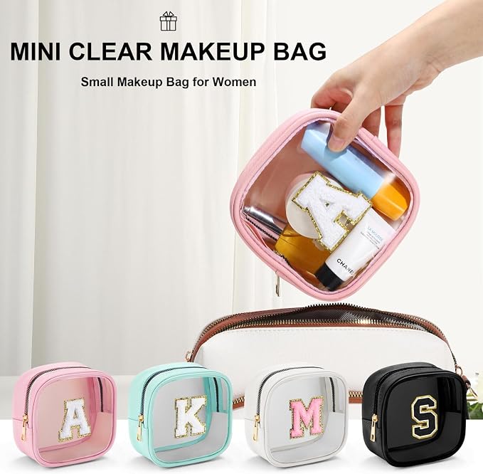YOOLIFE Mini Initial Makeup Bag | Travel Toiletry Bag | Clear Makeup Bag | - Image 7