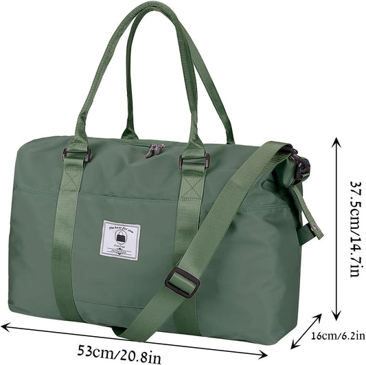 Travel Duffle Bag, Waterproof Sport Tote Gym Bag for Women Men, Overnight Weekender Carry On Bag with Wet Pocket