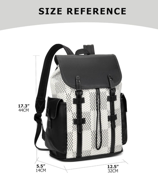 KingTo Laptop Backpack for Men Luxury Anti-Theft Travel Backpack Casual Business Waterproofing Computer Bag (A-White)