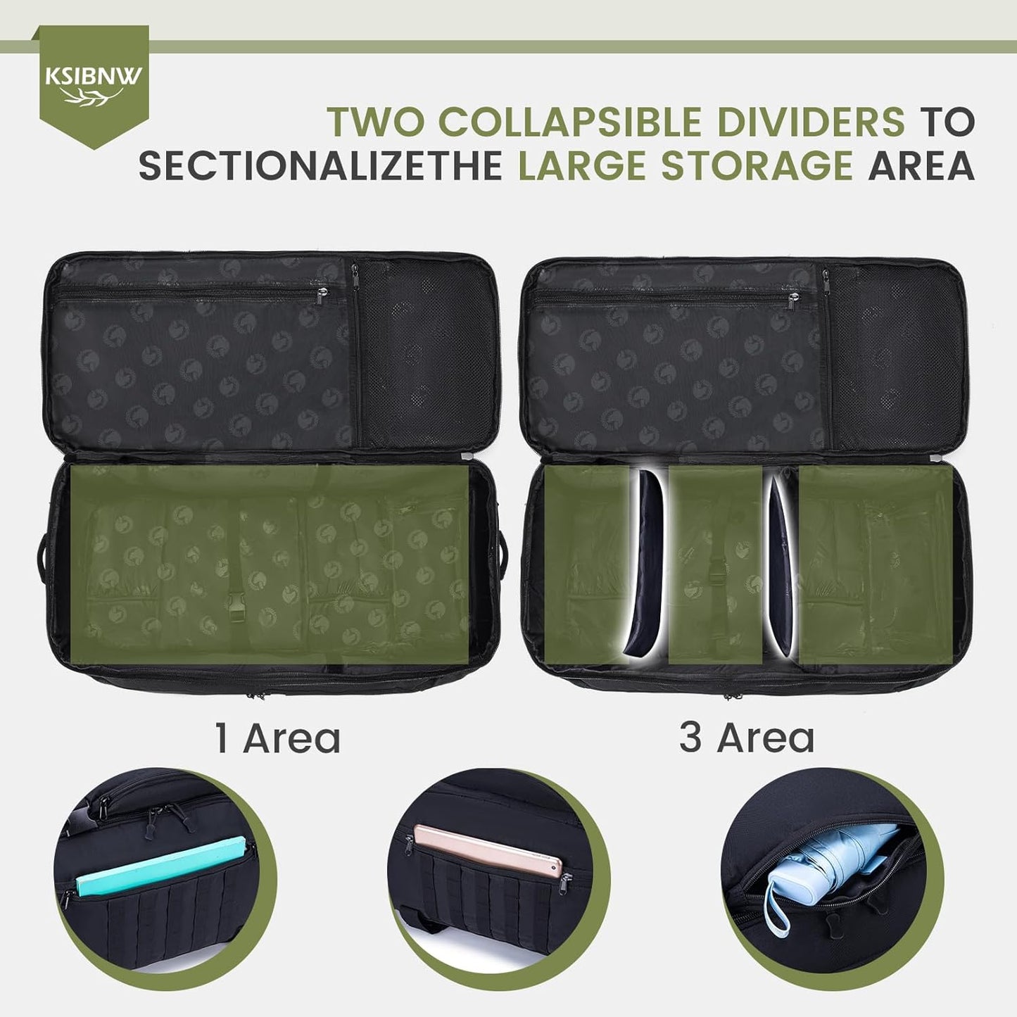 KSIBNW Rolling Duffel Bag with Wheels and Handle, 4 In 1 Tactical 86L Military Backpack with Hidden Straps,Waterproof Wheeled Large Duffle Bag for Travel,Durable MOLLE Luggage for Men & Women, Khaki