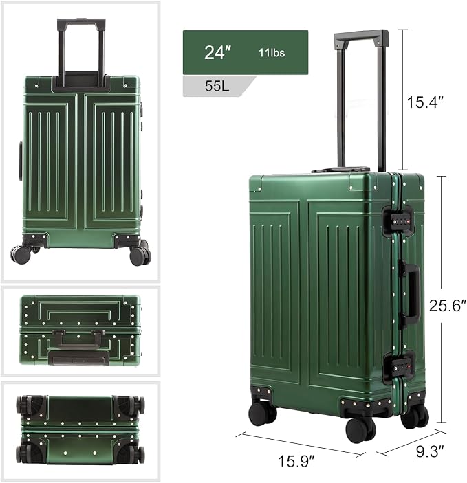 All Aluminum Carry On Luggage,Cut from Whole Aluminum Sheet,22x14x9 Airline - Image 5