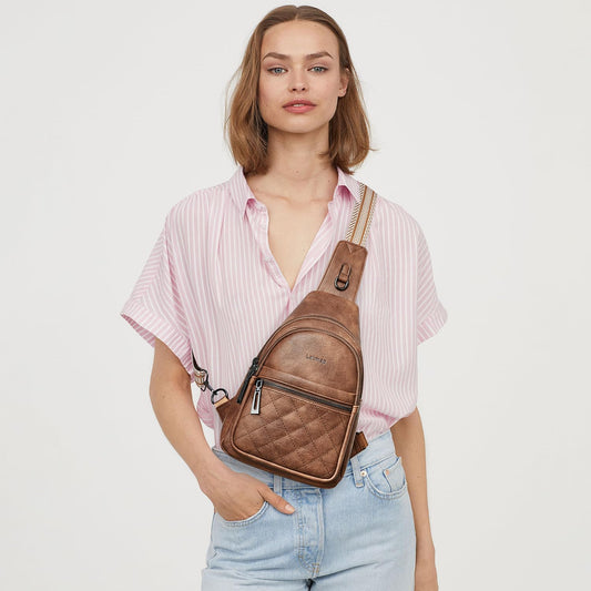 Sling Bag For Women Fanny Pack Crossbody Travel Shoulder Belt Bags Tote Backpack Purse Faux Leather