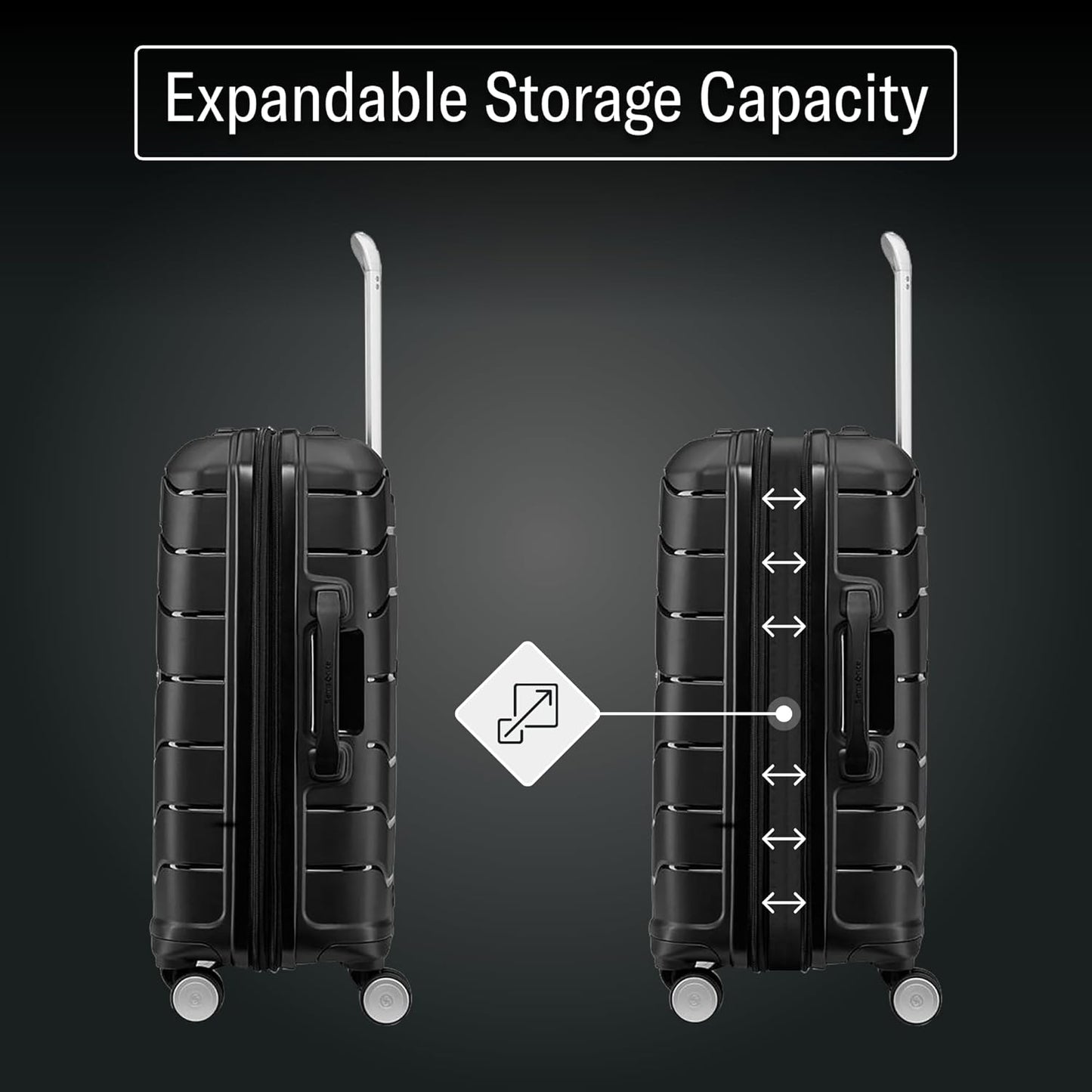Samsonite Freeform Hardside Carry-On Luggage with Spinner Wheels - Hardshell Suitcase - TSA, Airline-Approved - Expandable Hard Shell, Smooth Rolling Wheels for Lightweight Travel - White