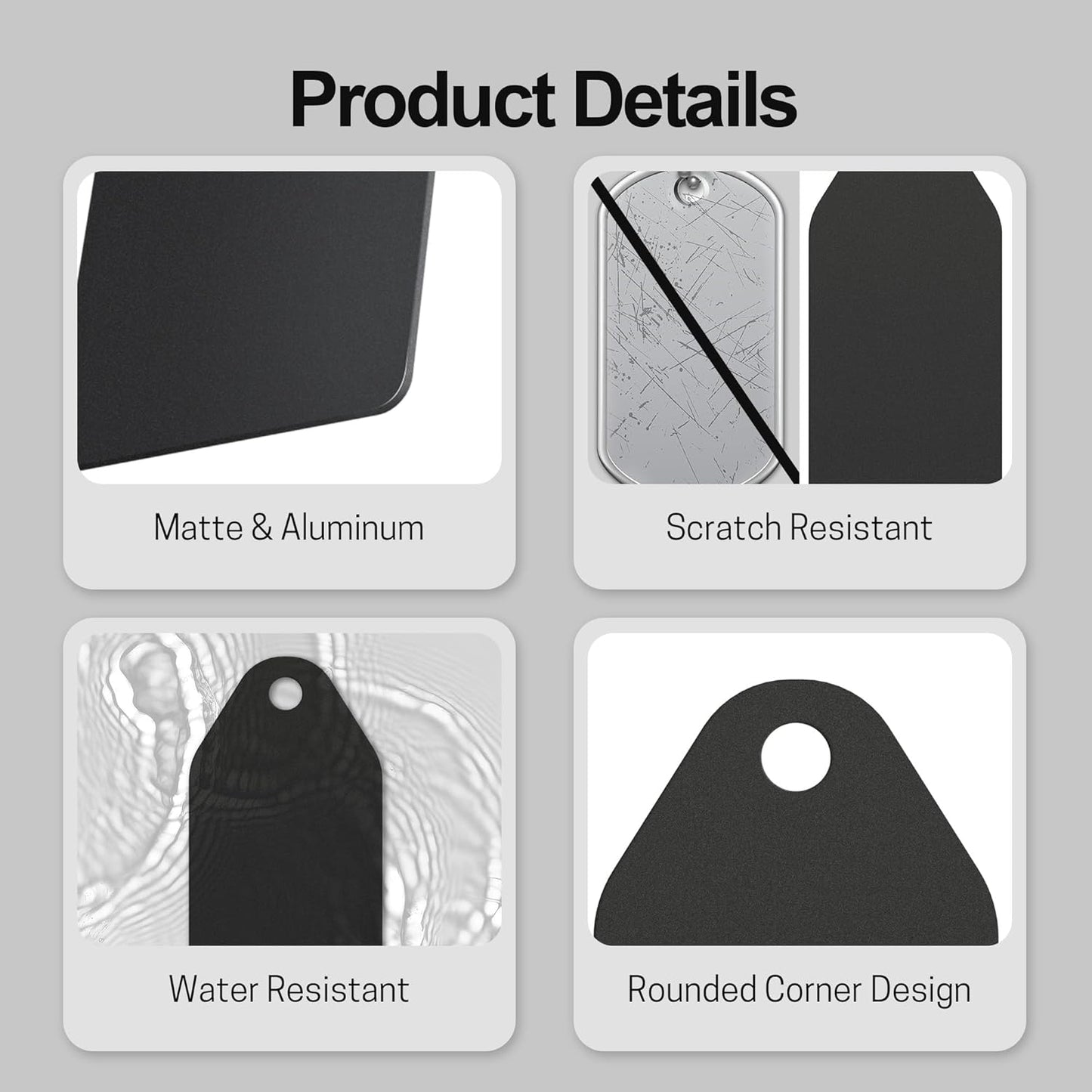 4 PCS Personalized Metal Luggage Tag – Personalized Engraved Suitcase Tag, Backpack Tag, with Matching Color Strap, Waterproof Suitcase Name Badge – Ideal Corporate Gift & Travel Accessory (Black)