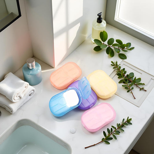 500 Sheets Colorful Disposable Soap Paper 5 Boxes Hand Cleaner Fragrance Mini Color Soap Paper for school Indoor, Outdoor, Travel, Camping Hiking,Paper Soap,Travel Soap,Foot and Hand Care