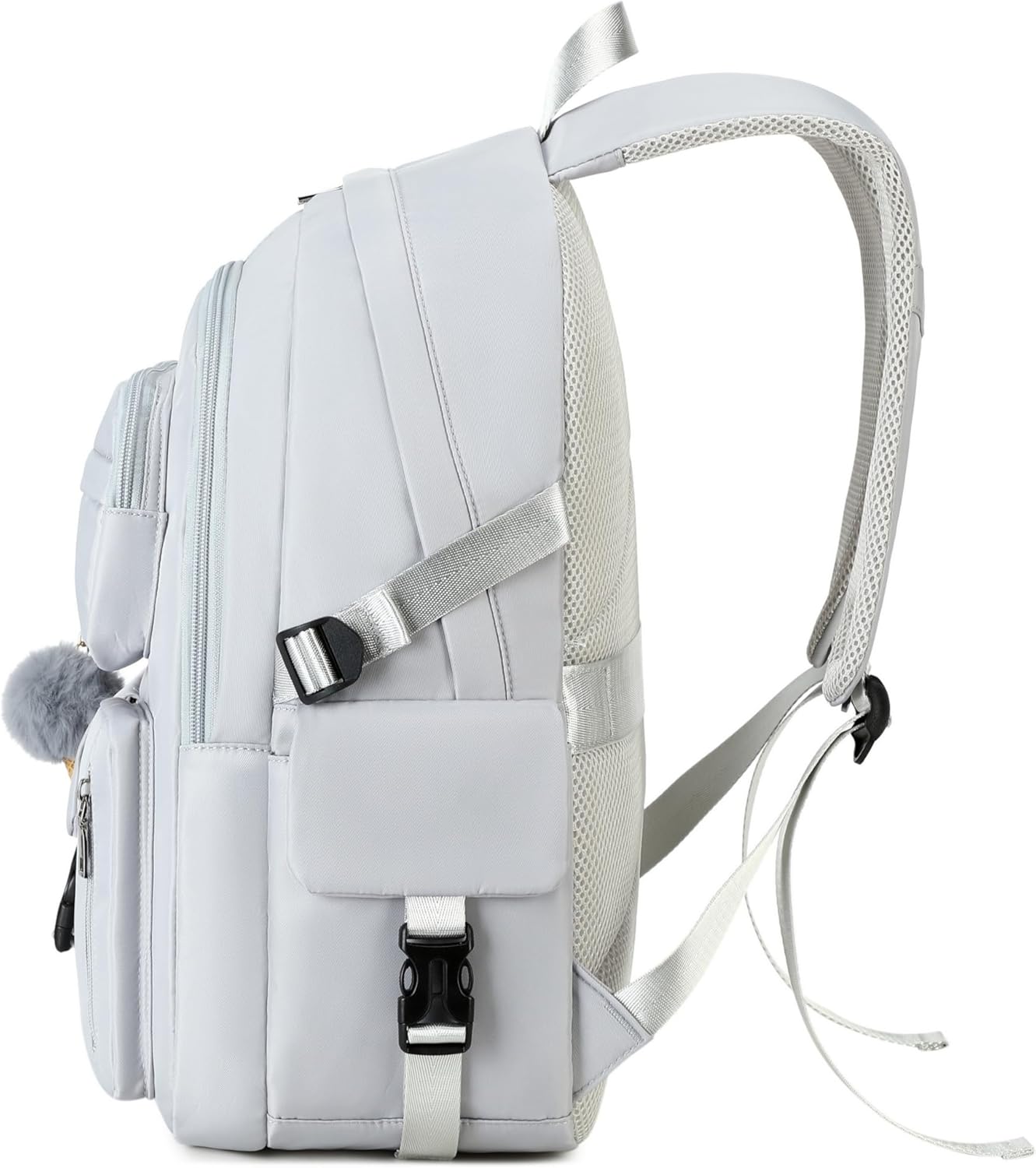 Girls Backpack Stylish Schoolbag Set for College or High Student Laptop Backpack for Women Grey