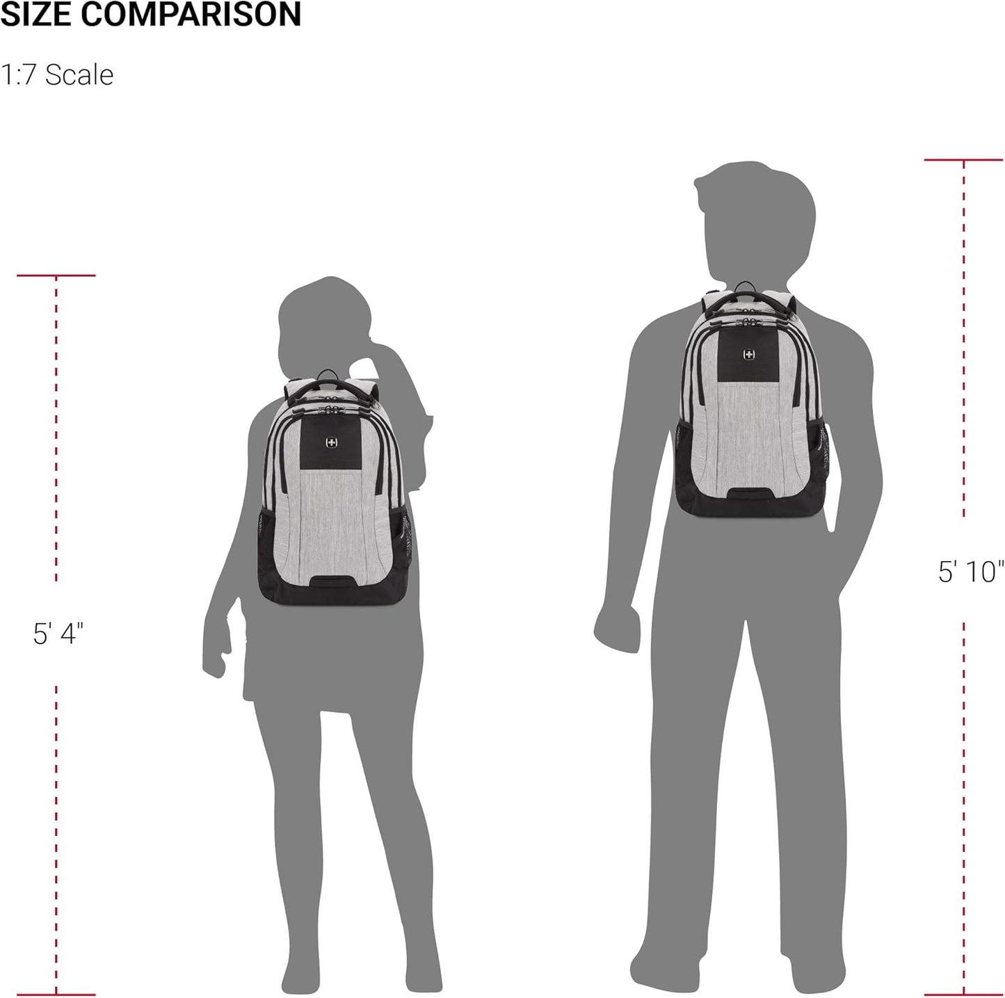 SwissGear Cecil 5505 Laptop Backpack, Heather Grey, 18-Inch