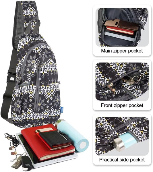 TITECOUGO Small Sling Bag, Lightweight Crossbody Backpack for Men Women, Shoulder Bag for Sports and Outdoor