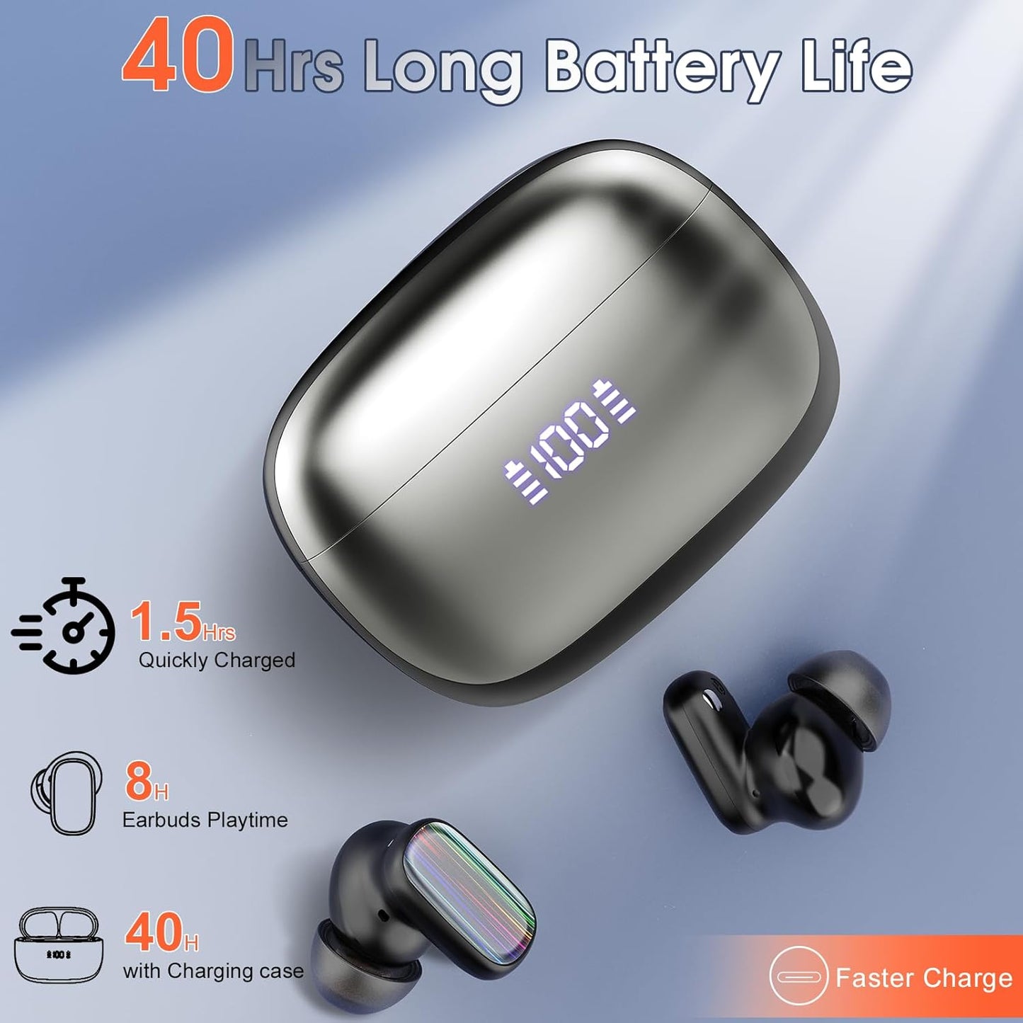 AI Language Translator Earbuds Real Time, 164 Language/6 Translation Modes Translator Earbuds 3-in-1 Translation Headphones, Bluetooth 5.4 Translation Device for Travel Business Learning, Black