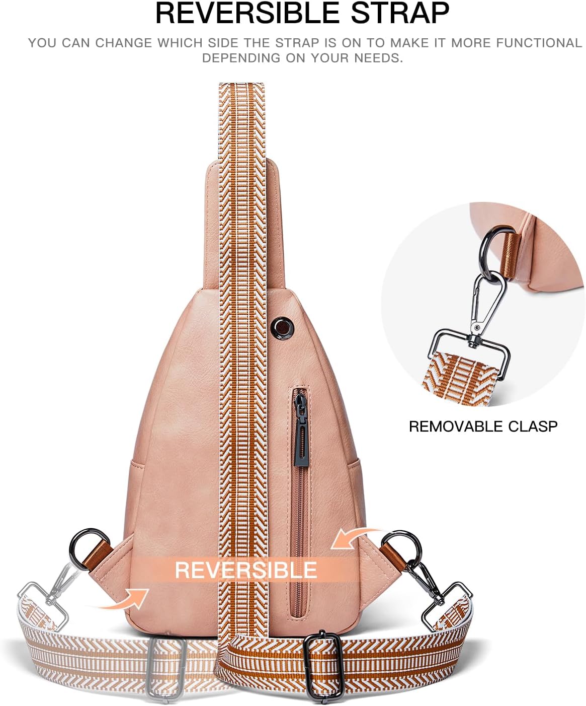 Sling Bag For Women Fanny Pack Crossbody Travel Shoulder Belt Bags Tote Backpack Purse Faux Leather