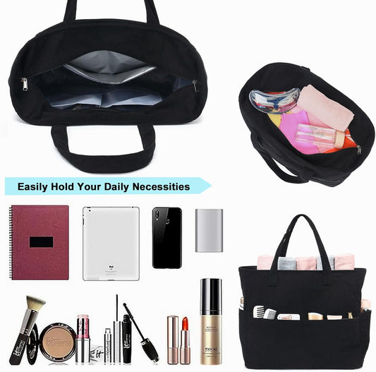 LEDAOU Large Beach Tote Bag Women Waterproof Sandproof Zipper Beach Tote Bag for Pool Gym Grocery Travel with Wet Pocket