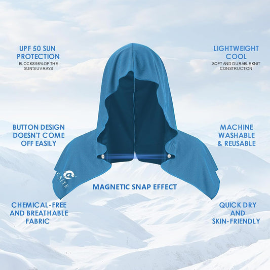 3 Pack Cooling Hoodie Towels for Neck and Face, UPF 50 Sun Protection & Instant Cooling, Ice Towels for Hot Weather, Soft Breathable Towel for Sport, Work Out, Gym, Camping & More Activities