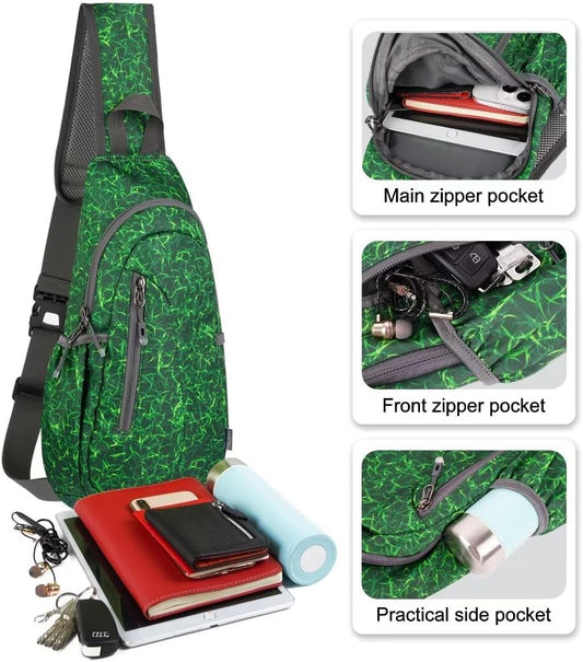 TITECOUGO Small Sling Bag, Lightweight Crossbody Backpack for Men Women, Shoulder Bag for Sports and Outdoor