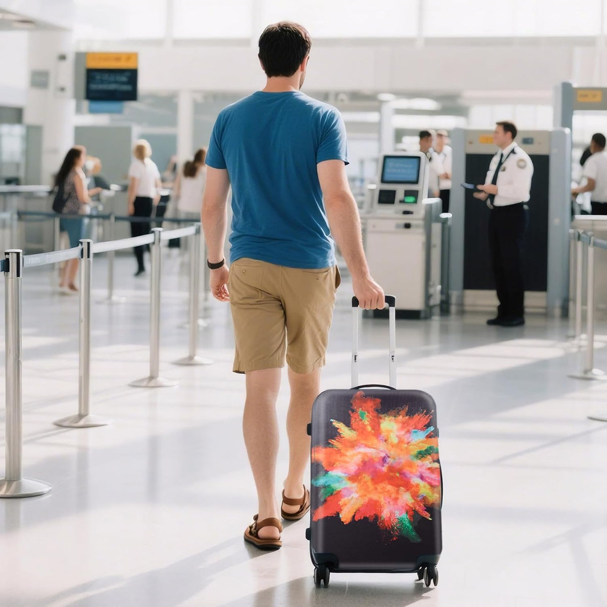 WUJIAONIAO Travel Luggage Cover Baggage Suitcase Cover Protector Skins 18-32 Inch (Graffiti, M (for 22-24 inch luggage))