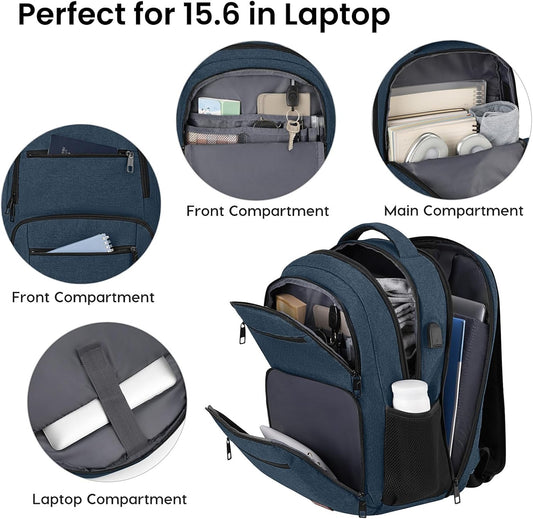 Backpack for Boys Men, School Backpack for Teens Girls, Lightweight Casual High School Bookbag, Daily-use Travel Laptop Backpack with USB Charging Port Fits 15.6 Inch Notebook