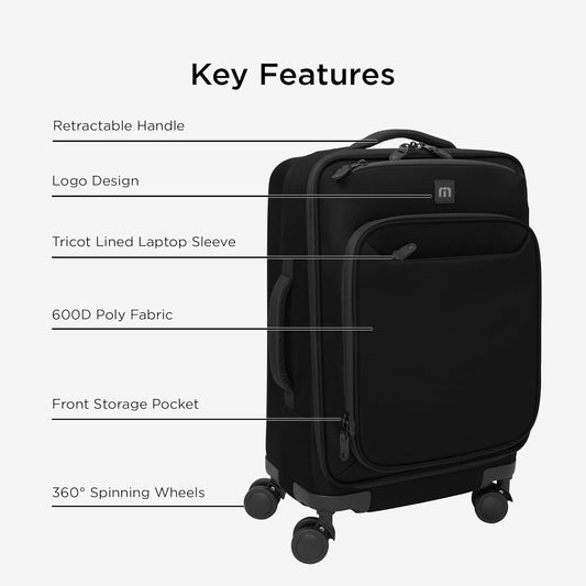 TravisMathew Quad Carry-On Spinner TMB400, Black