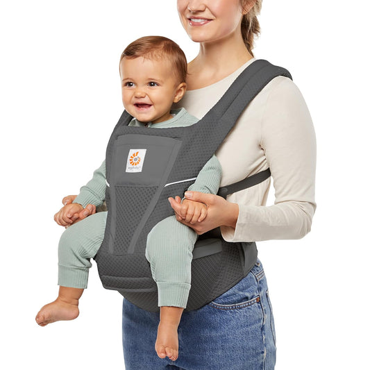 Ergobaby Alta Hip Seat All-Position Breathable Mesh Hip Seat & Carrier, Graphite Grey
