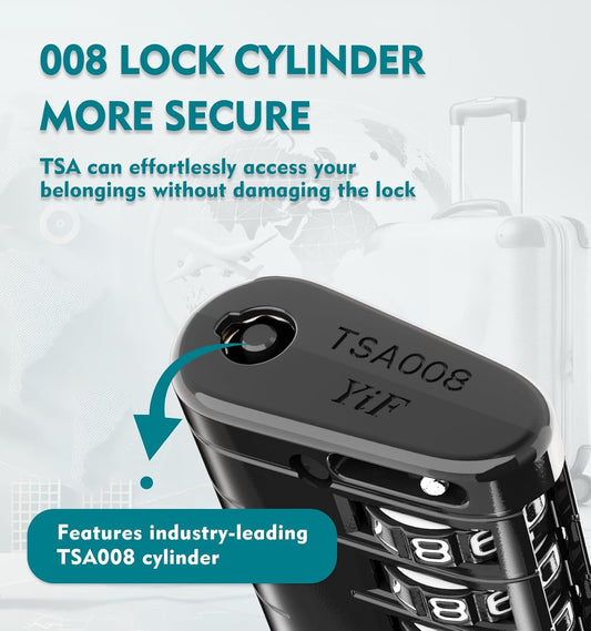 ANVIL TSA Approved Luggage Locks – High Security TSA008 Combination Travel Locks with Inspection Indicator for Suitcases and Backpacks. (3, Black)