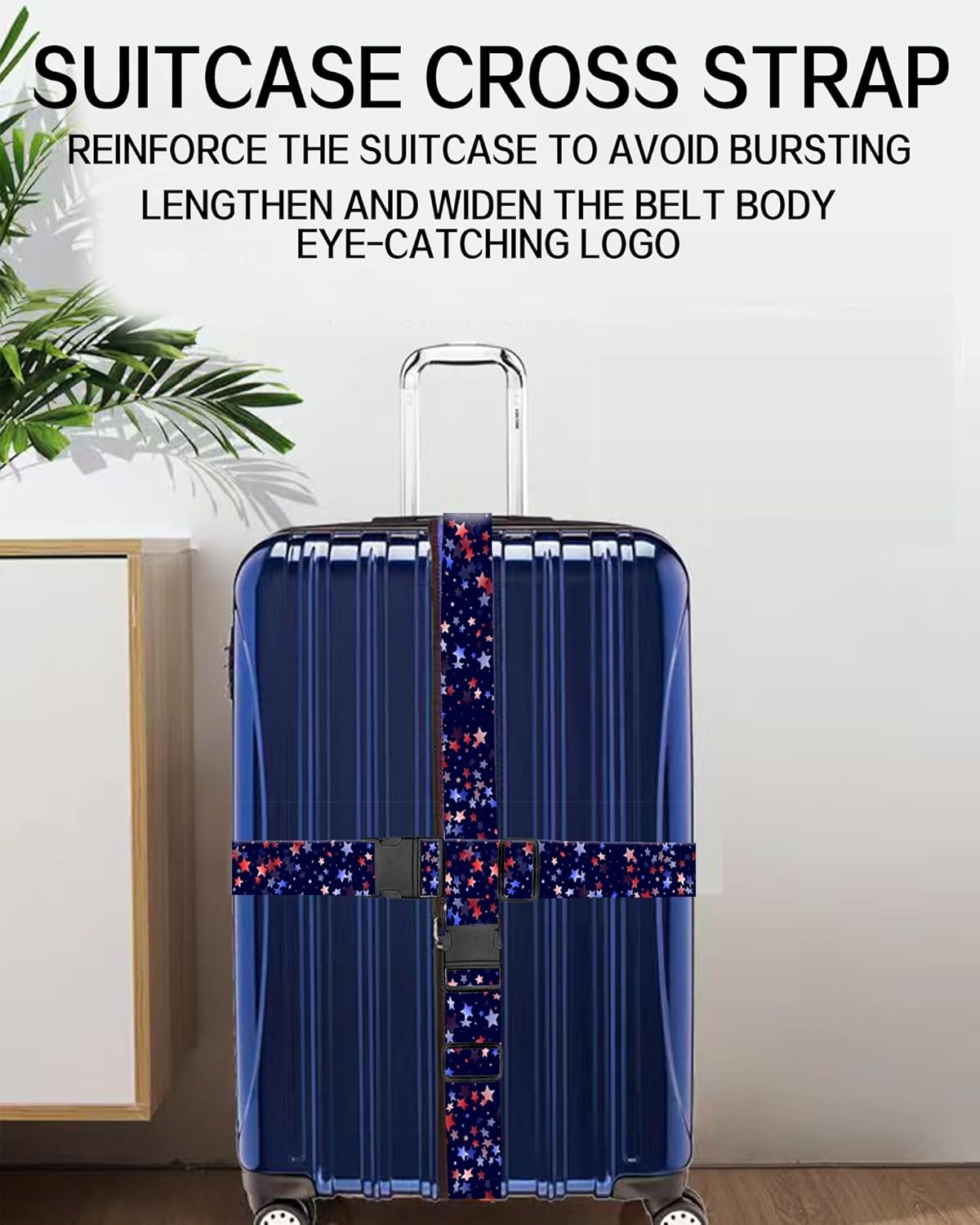 Luggage Straps for Suitcases, Adjustable Travel Belt, Durable Wide Luggage Strap, Cute Suitcase Strap Identifiers with Buckle, Bag Straps for Luggage, Luxury Colorful Stars