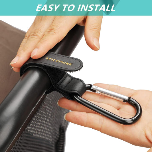 4Pack Universal Baby Stroller Hooks Clips for Hanging Bags and Shopping,Convenient Stroller Straps Accessories Perfect for Uppababy, Babyzen Yoyo, Britax, Bugaboo, Bob, Buggy, Shopping Cart(Black)