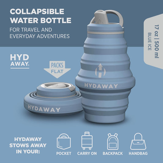 HYDAWAY 17oz Collapsible Water Bottle - BPA-Free, Leakproof, Lightweight, and Space-Saving - Perfect for Travel, Hiking, and Everyday Hydration