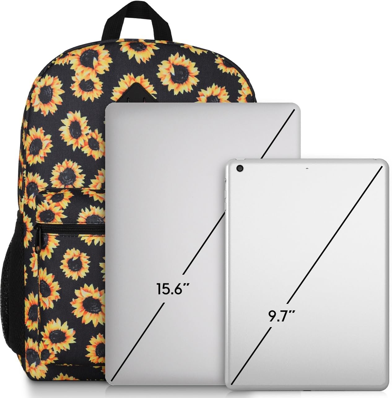 School Backpack,Sunflower Bookbag Men and Teen Boy Schoolbag with USB Charging Port for High School College Office Work Travel