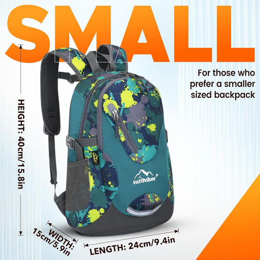 sunhiker Small Cycling Hiking Backpack Water Resistant Travel Backpack Lightweight Daypack M0714 (20-25L)-Colorful Micai