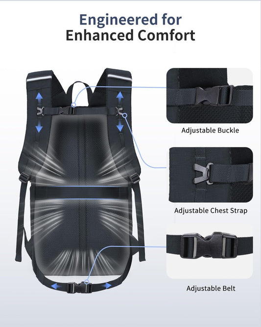 ECOHUB Hiking Backpack 30L Travel Backpack Lightweight Casual Daypack Water Resistant Camping Bag Outdoor Sports Back pack for Men Women