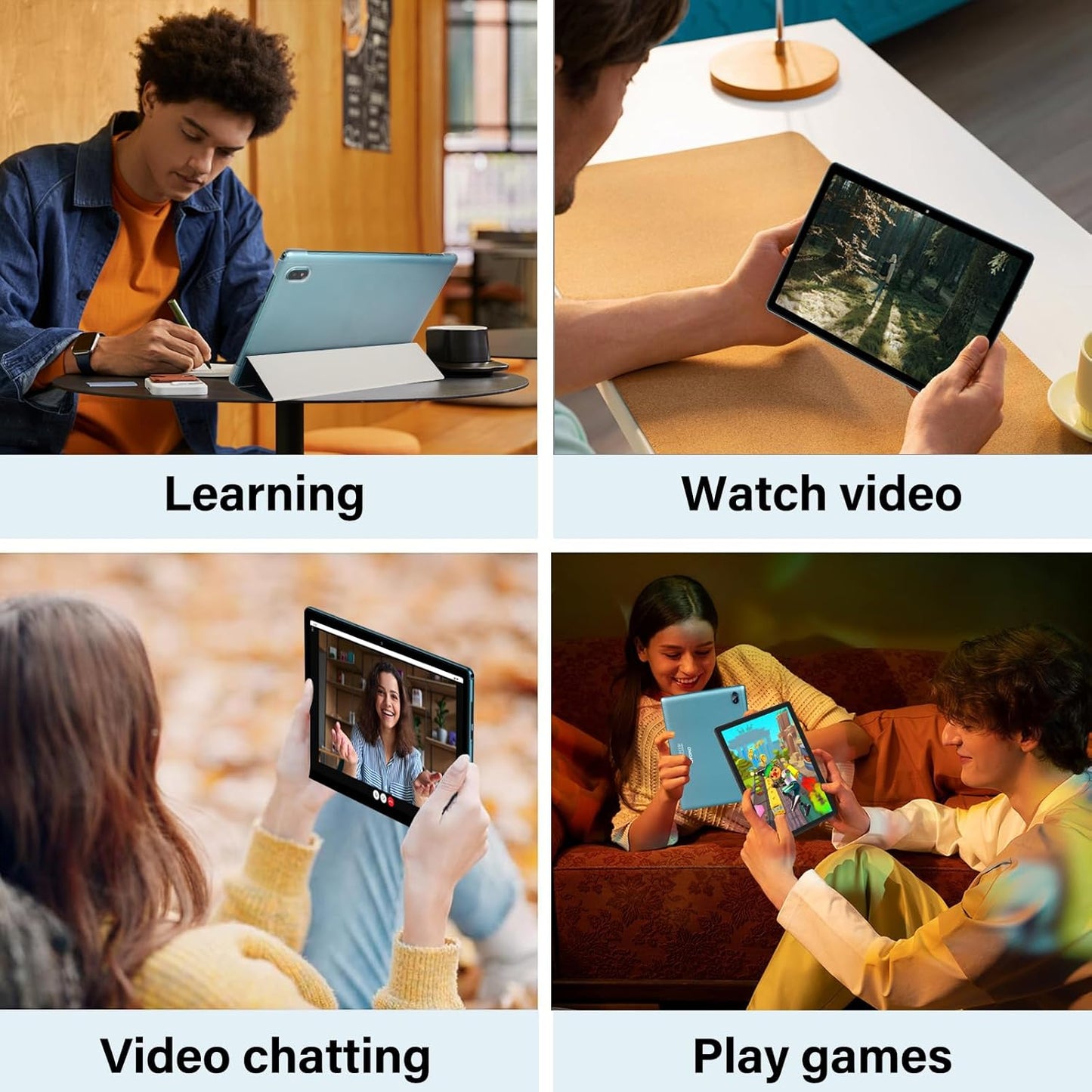 2025 Tablet Android 14 Tablets with 128GB ROM+18GB RAM, 1TB Expand 2 in 1 10.1 Inch Tablet with Keyboard, Powerful Octa-Core, WiFi 6, BT5.0, 6000mAh, Widevine L1, Gold