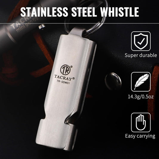 TACRAY Emergency Whistles Lifeguard Safety Whistle with Neck Chain and Keychain for Outdoor Camping Hiking