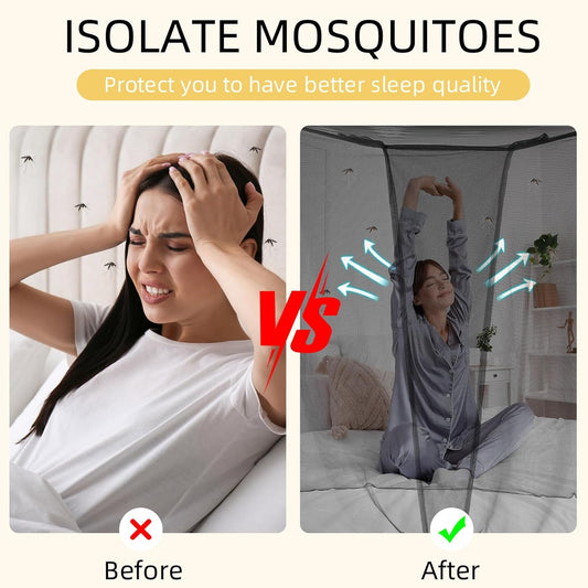 4 Corners Mosquito Net for Mosquiteros para Camas Bed Canopies Netting Bed Drapes Rectangular Mosquito Mesh for Camping Home Outdoor Travel(Black,L78 X W71 X H67 Inch,Opening)