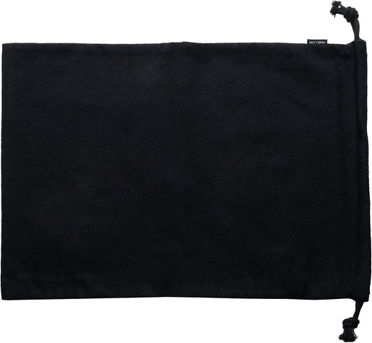 ZENPAC Shoe Bags for Storage, Black Duster Flannel Drawstring Pouch, Washable Breathable Cotton Fabric Cloth for Boots, Travel, Luggage, 12x17, 2 Pack