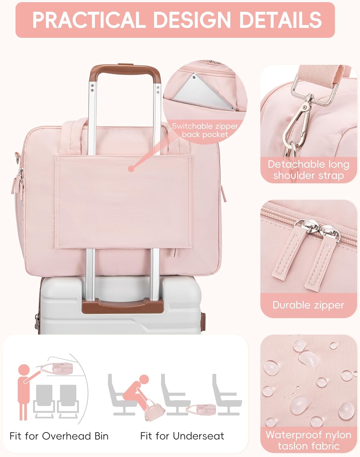 CLUCI Duffle Bag for Business Travel, Weekender Puffer Carry On With Shoe Compartment, Overnight Women's Bag With Laptop Storage