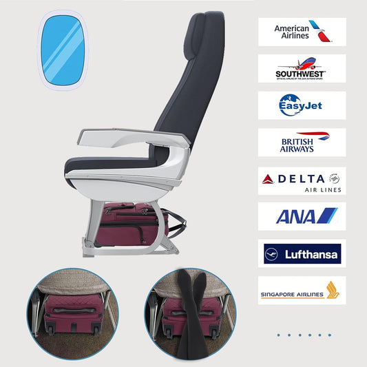 KROSER Carry On Underseat Multi-functional, 16-inch Underseater Lightweight Overnight Suitcase for Women, Burgundy