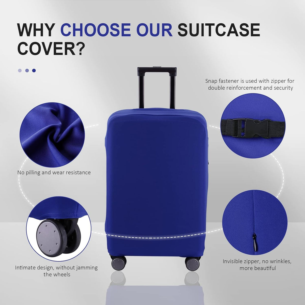 Travel Luggage Cover - Scratch-Resistant Fit 19-33 Inch, Blue, 3XL
