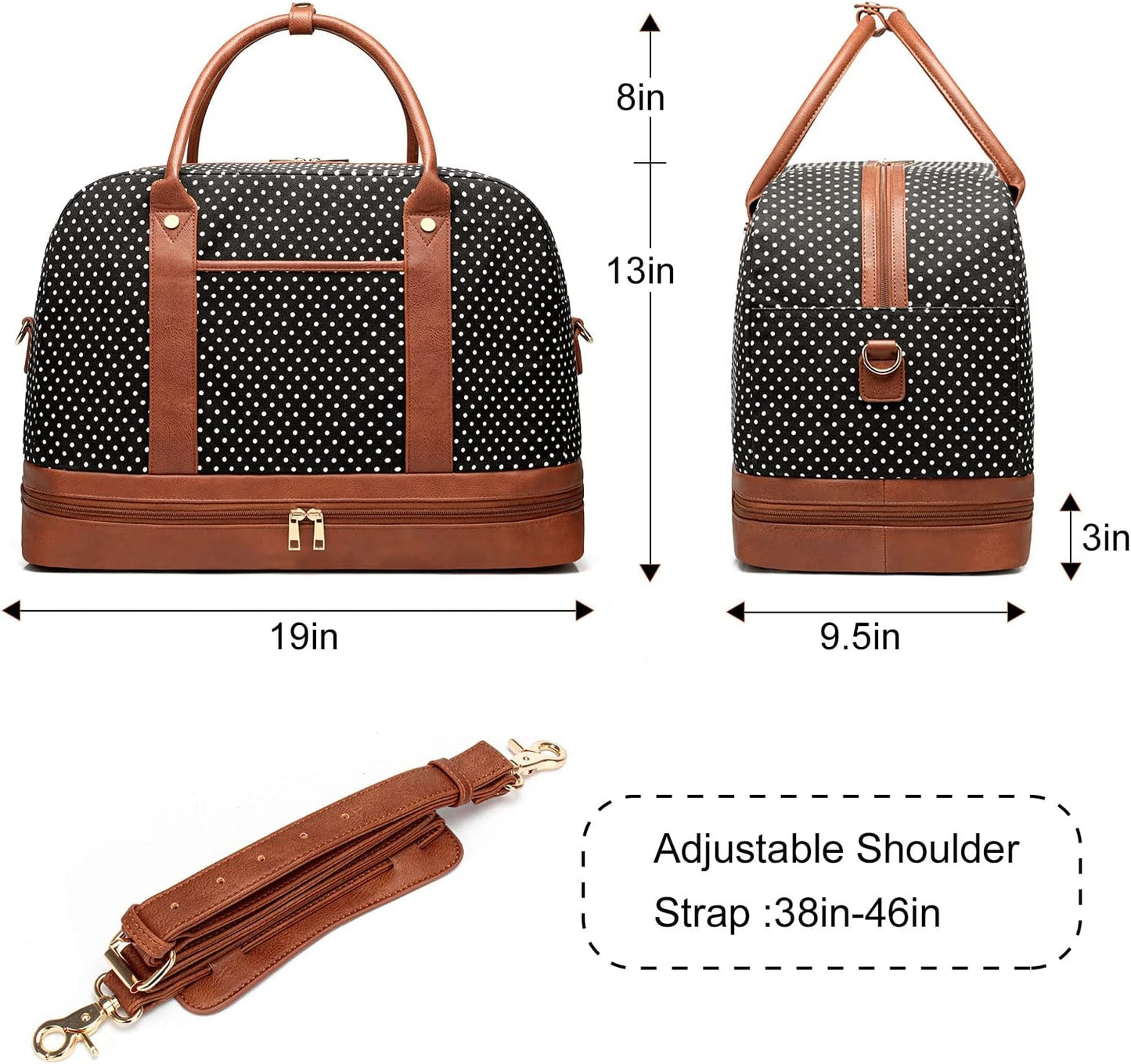 Weekender Bag for Women Canvas Overnight Bag Large Travel Tote Bag Carry on Shoulder Duffle Bag With Shoe Compartment,Perfect for Travel/Daily Use/Birthday Gift …