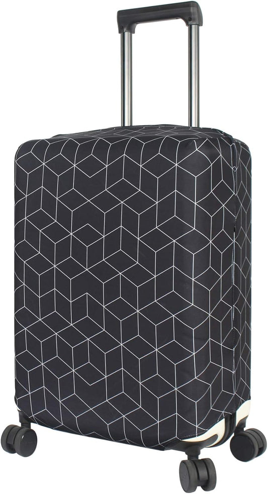 HYPER VENTURE Washable Luggage Cover - Fashion Suitcase Protector Fits 31-32 Inch Luggage (Black Maze, XL)