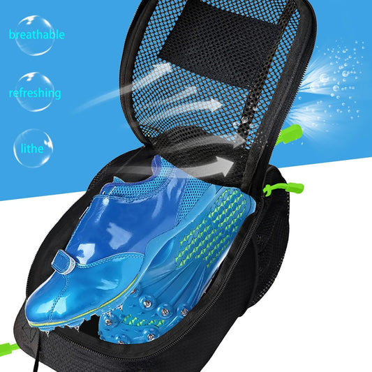 Shoe Bag Golf Travel Gym Sport with Side Accessory Outside Pocket for Socks Shoe Pouch Portable Large Shoe Storage Bag for Packing Zippered (black)