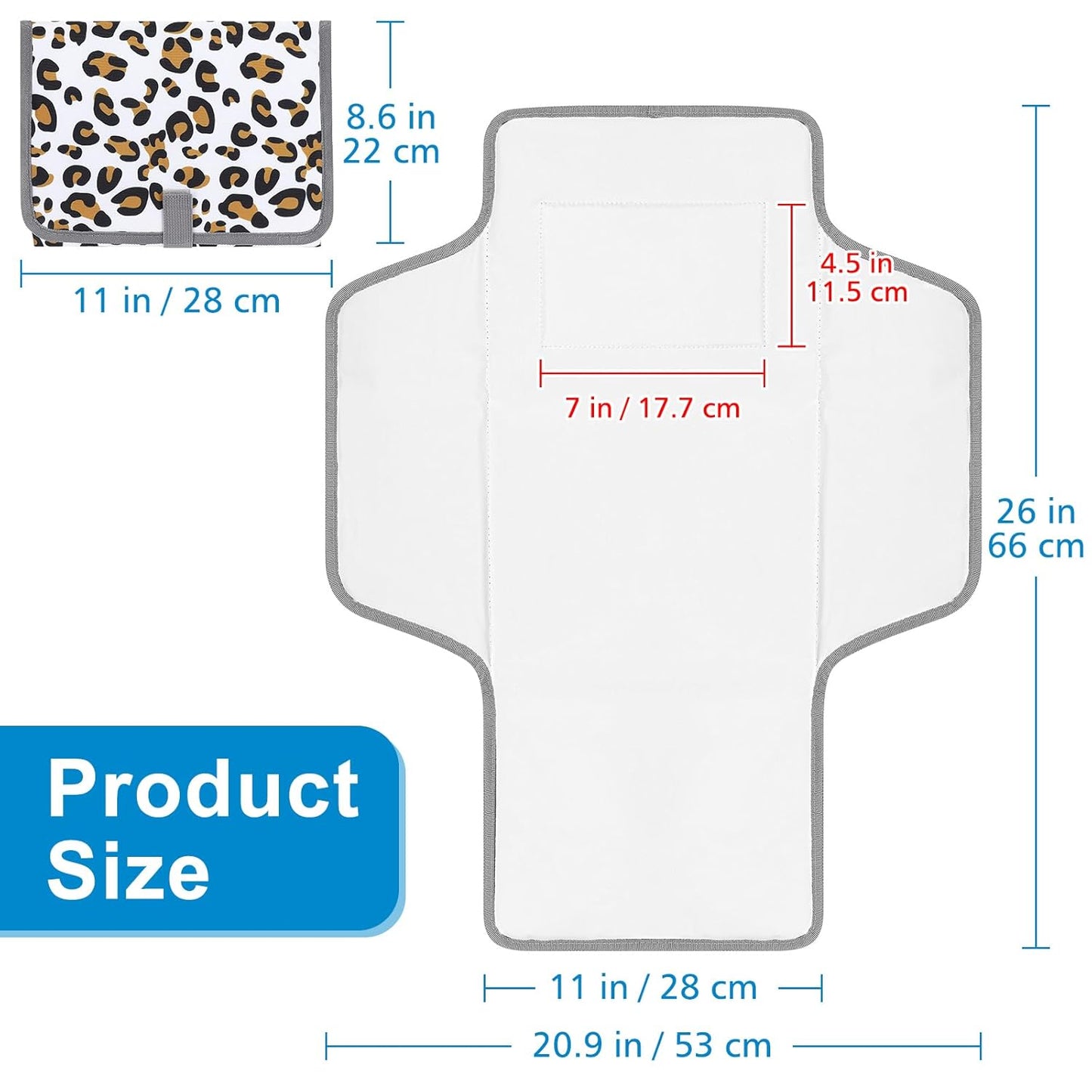 Accmor Portable Diaper Changing Pad, Waterproof Baby Changing Mat, Foldable Travel Diaper Changing Pads for Baby