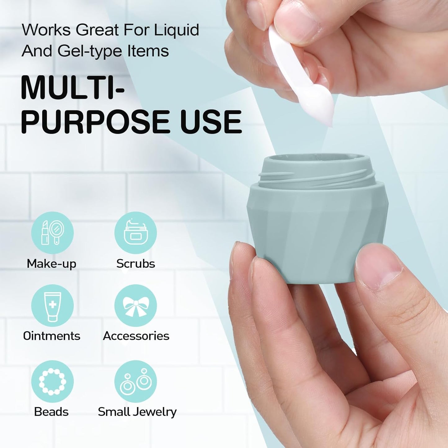 14pack Travel Bottles for Toiletries, TSA Approved Travel Size Toiletries Containers Set, Premium Silicone Leak Proof Refillable Squeezable & Creams jars Accessories Kit W/Clear Bag (Gray)