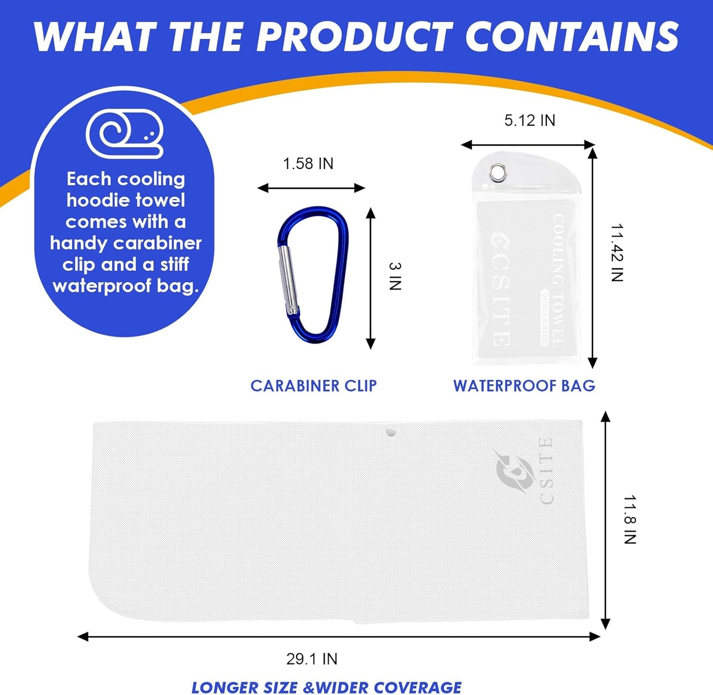 3 Pack Cooling Hoodie Towels for Neck and Face, UPF 50 Sun Protection & Instant Cooling, Ice Towels for Hot Weather, Soft Breathable Towel for Sport, Work Out, Gym, Camping & More Activities