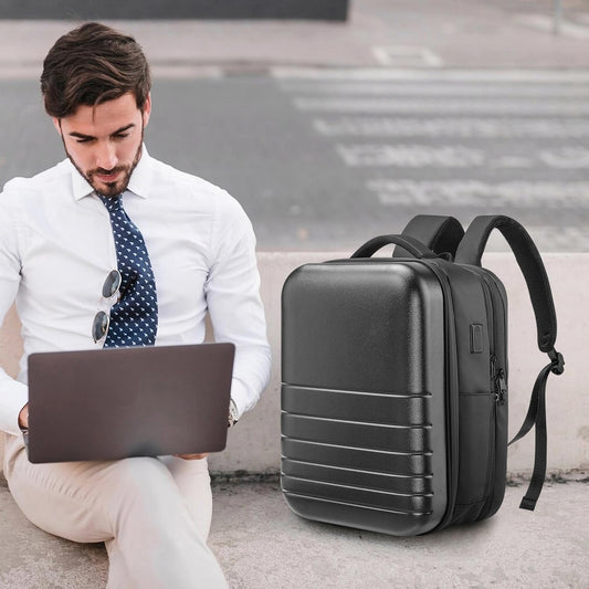 SOKOK Carry On Travel Backpack Waterproof Business Backpack Expandable with Laptop Compartment and Charging, Hardshell Computer Backpack for Men and Women, Graphite