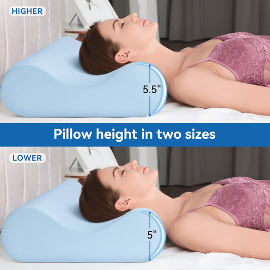 AM AEROMAX Queen Size Firm Contour Memory Foam Pillow, Cervical Pillow for Neck Pain Relief, Neck Orthopedic Sleeping Pillows for Side, Back and Stomach Sleepers.