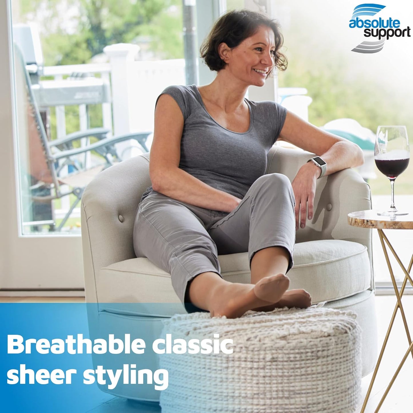 (3 Pairs - Closed Toe) Made in USA - Sheer Compression Socks for Women 15-20mmHg - Compression Stockings for Varicose Veins Circulation, Thrombosis, Embolism - White, Medium - A101WH2-3