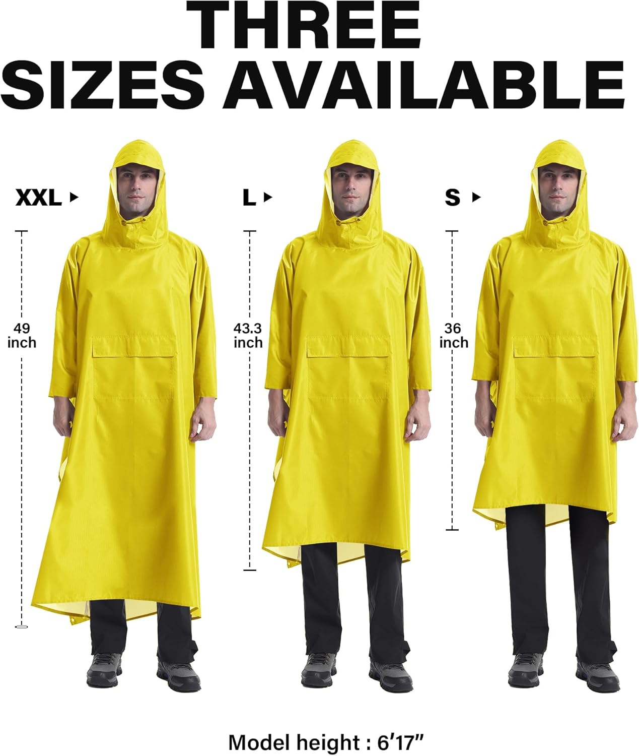 iCreek Hooded Rain Poncho with Pocket Waterproof Lightweight Unisex Raincoat Jacket for Hiking, Camping, Outdoor